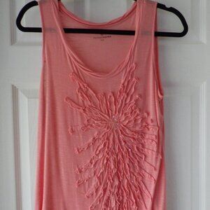 Denver Hayes Women's Soft Coral Tank Floral Size Medium Viscose Light Weight